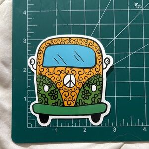 Colorful Retro Van VW Bus Sticker